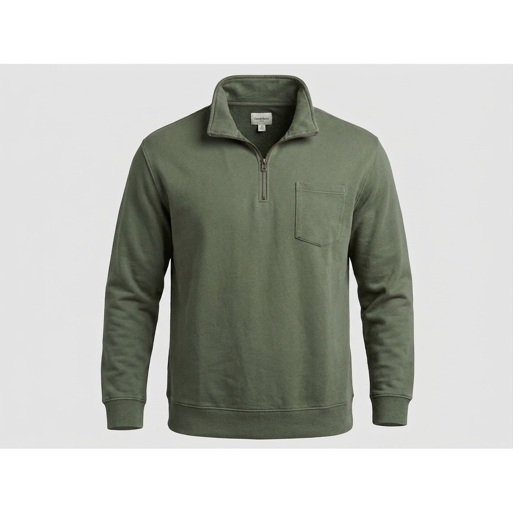 Goodfellow Mens Vintage Quarter Zip French Terry Sweatshirt Sage Green XXL NWT